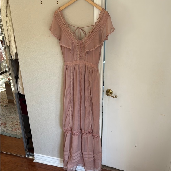 Anthropologie Dusty Pink Maxi Dress - Picture 2 of 6